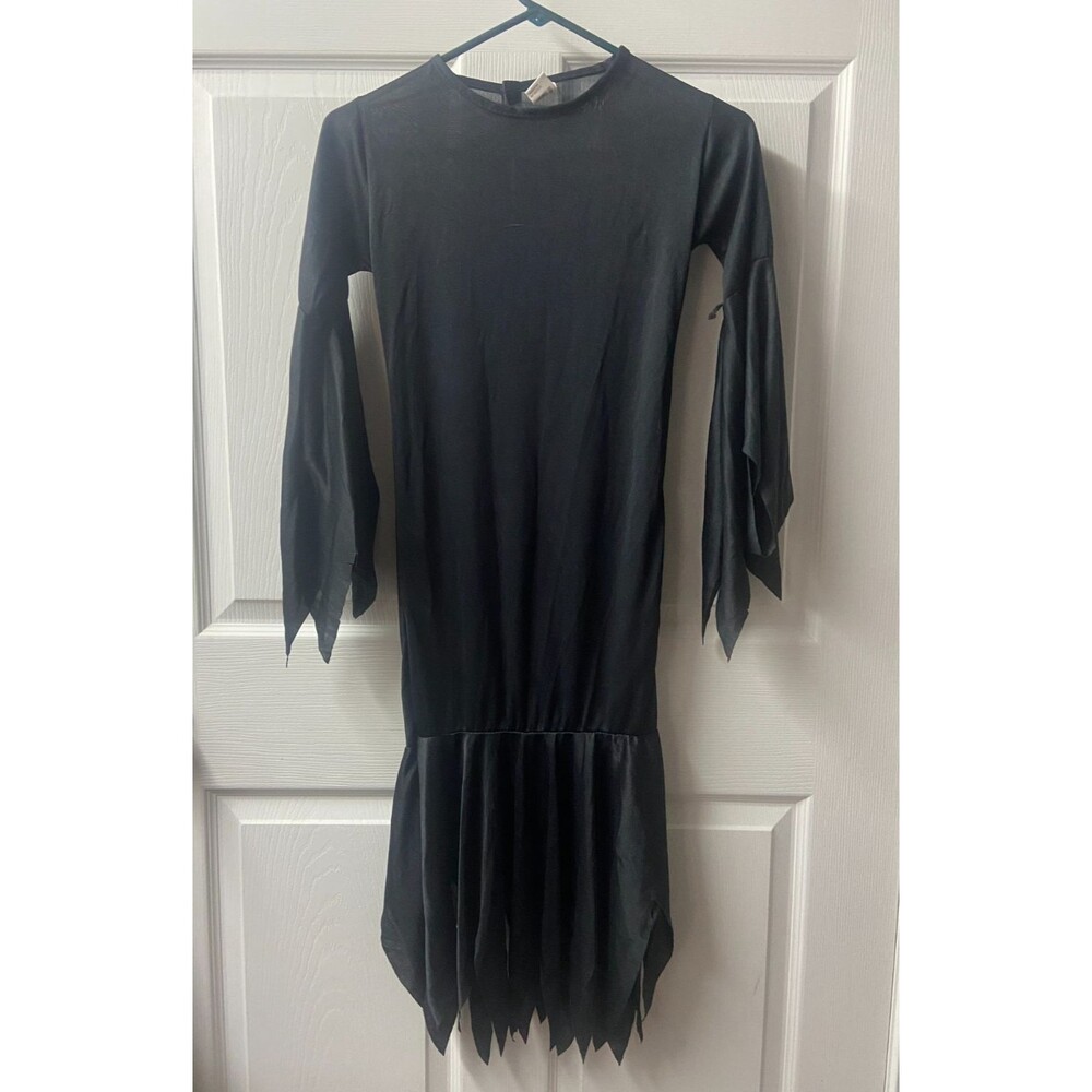Childs Witch Costume Size 12-14 Black Dress Unbranded Halloween